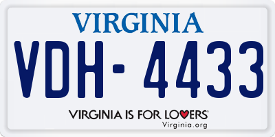 VA license plate VDH4433