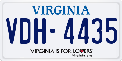 VA license plate VDH4435