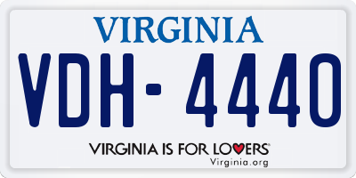 VA license plate VDH4440