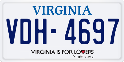 VA license plate VDH4697