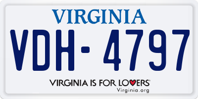 VA license plate VDH4797