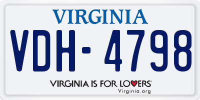 VA license plate VDH4798