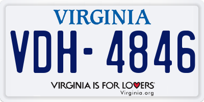 VA license plate VDH4846