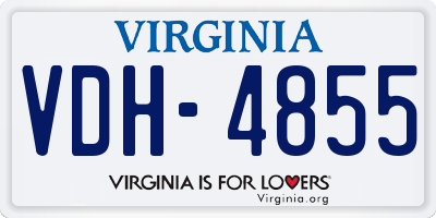 VA license plate VDH4855