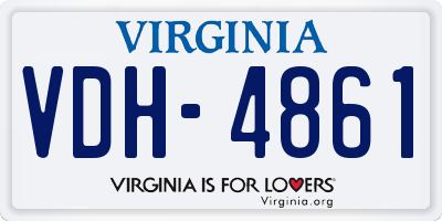 VA license plate VDH4861