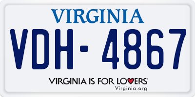 VA license plate VDH4867