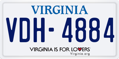 VA license plate VDH4884