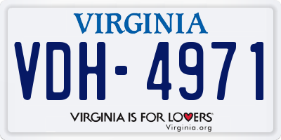 VA license plate VDH4971