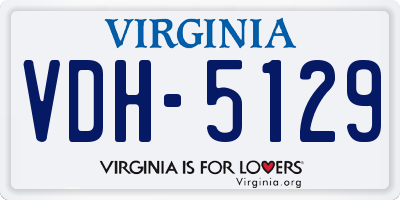 VA license plate VDH5129