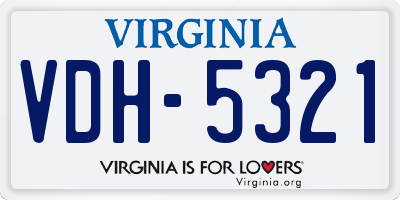 VA license plate VDH5321