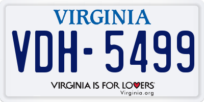 VA license plate VDH5499