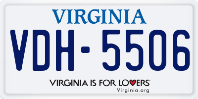 VA license plate VDH5506