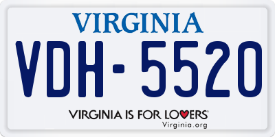 VA license plate VDH5520