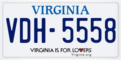 VA license plate VDH5558