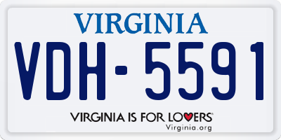 VA license plate VDH5591