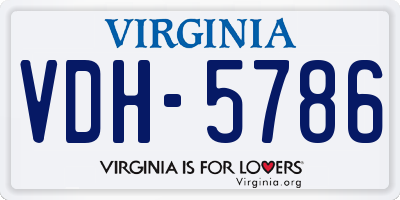 VA license plate VDH5786
