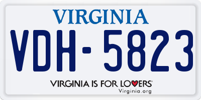 VA license plate VDH5823