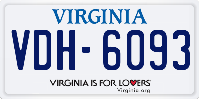 VA license plate VDH6093