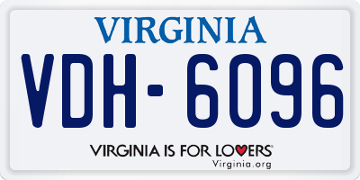 VA license plate VDH6096