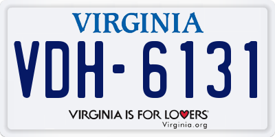 VA license plate VDH6131