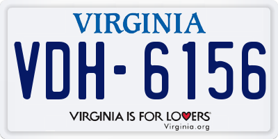 VA license plate VDH6156