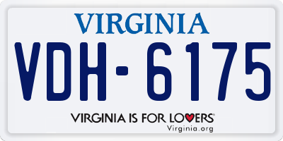 VA license plate VDH6175