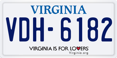 VA license plate VDH6182