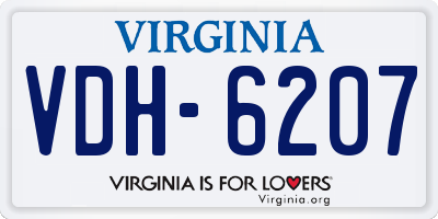 VA license plate VDH6207