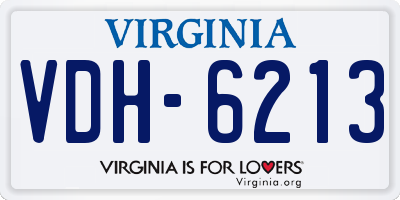 VA license plate VDH6213