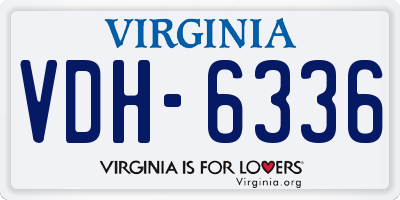 VA license plate VDH6336