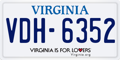 VA license plate VDH6352