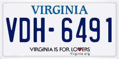 VA license plate VDH6491