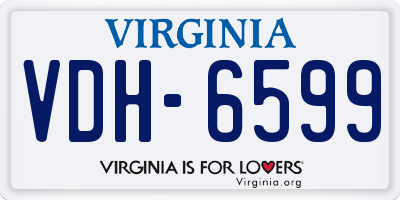 VA license plate VDH6599