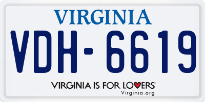 VA license plate VDH6619
