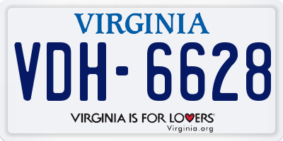 VA license plate VDH6628