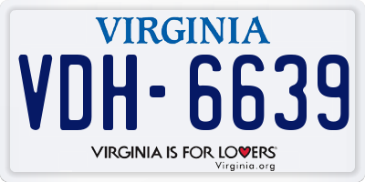 VA license plate VDH6639