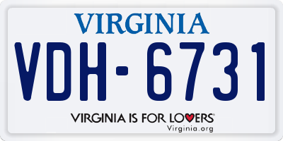 VA license plate VDH6731