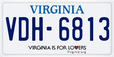 VA license plate VDH6813