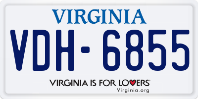 VA license plate VDH6855