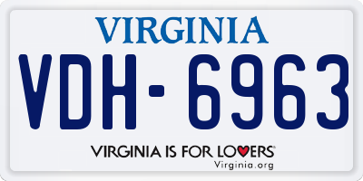 VA license plate VDH6963
