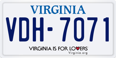 VA license plate VDH7071