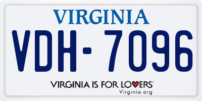 VA license plate VDH7096