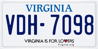 VA license plate VDH7098