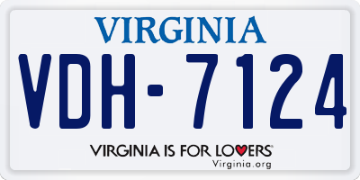 VA license plate VDH7124
