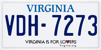 VA license plate VDH7273