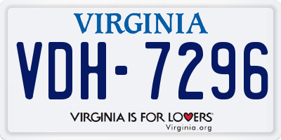 VA license plate VDH7296