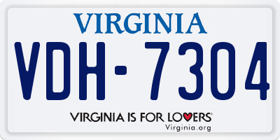 VA license plate VDH7304