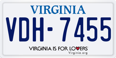 VA license plate VDH7455