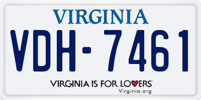 VA license plate VDH7461