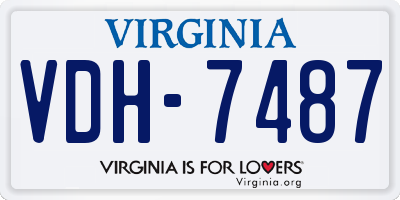 VA license plate VDH7487